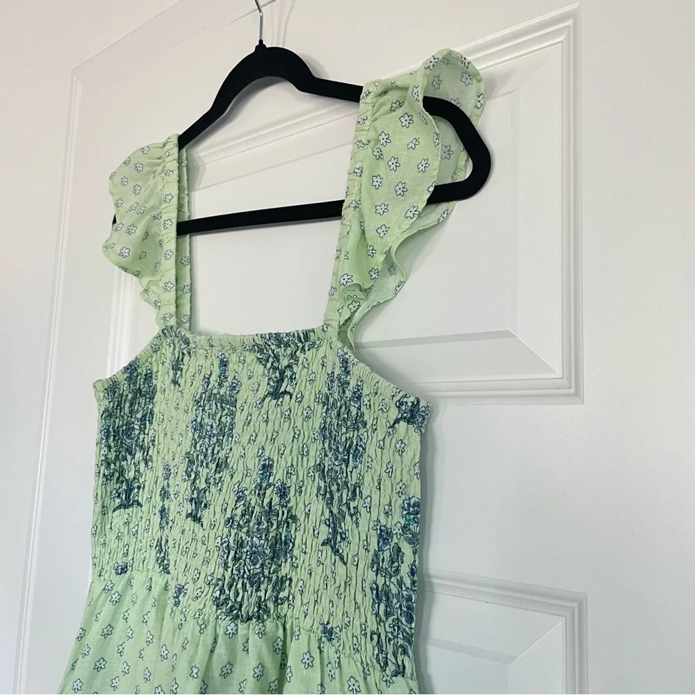 Roller Rabbit Cotton Midi Floral Smocked Waist Tank Dress - Picture 5 of 10